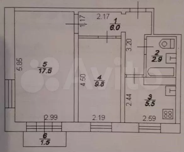 2-к. квартира, 41,7 м, 3/4 эт. - Фото 0