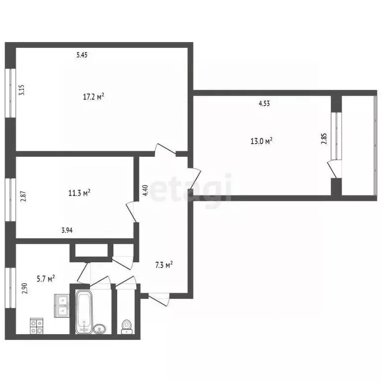 3-к кв. Ямало-Ненецкий АО, Новый Уренгой Ленинградский просп., 16 ... - Фото 2