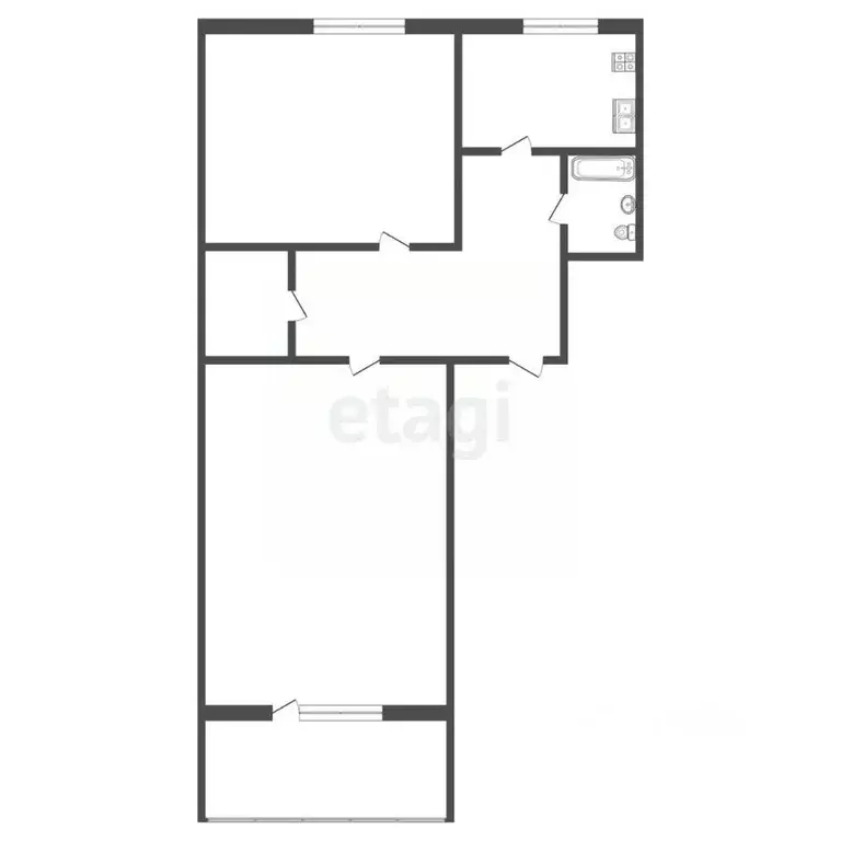 2-к кв. Ростовская область, Таганрог Котлостроительная ул., 13 (41.2 ... - Фото 2