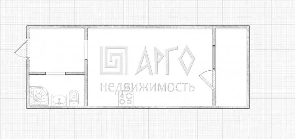 Студия Санкт-Петербург пос. Шушары, пер. Вилеровский, 6 (23.6 м) - Фото 2