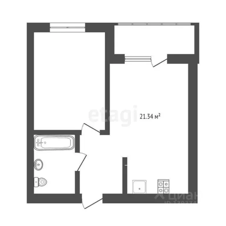 1-к кв. Тюменская область, Тюмень ул. Василия Малкова, 15 (44.6 м) - Фото 1