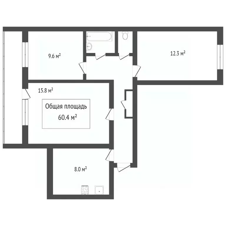 3-к кв. Томская область, Томск Сибирская ул., 80 (74.0 м) - Фото 1