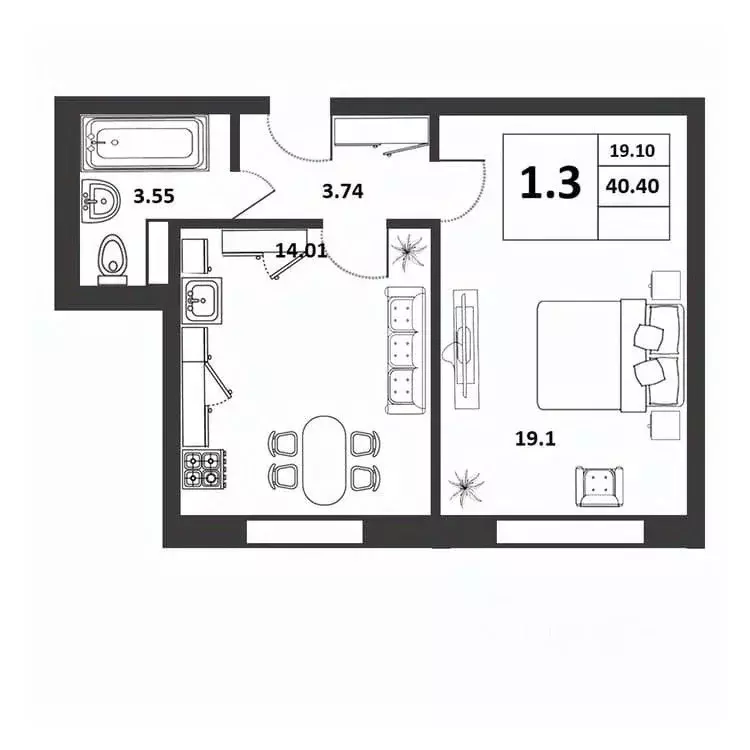 1-к кв. Новгородская область, Великий Новгород ул. Якова Павлова, 15 ... - Фото 1