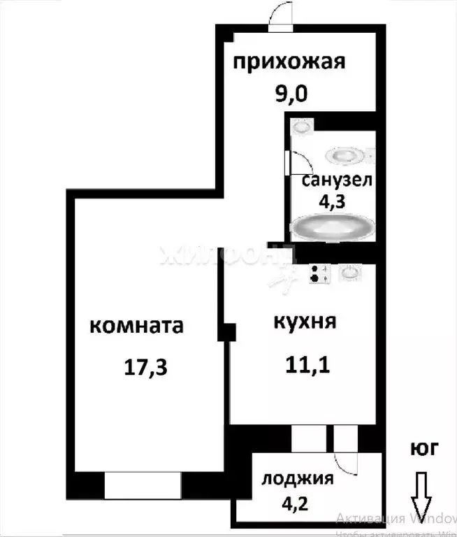 1-комнатная квартира: Новосибирск, Междуреченская улица, 3 (45.9 м) - Фото 0