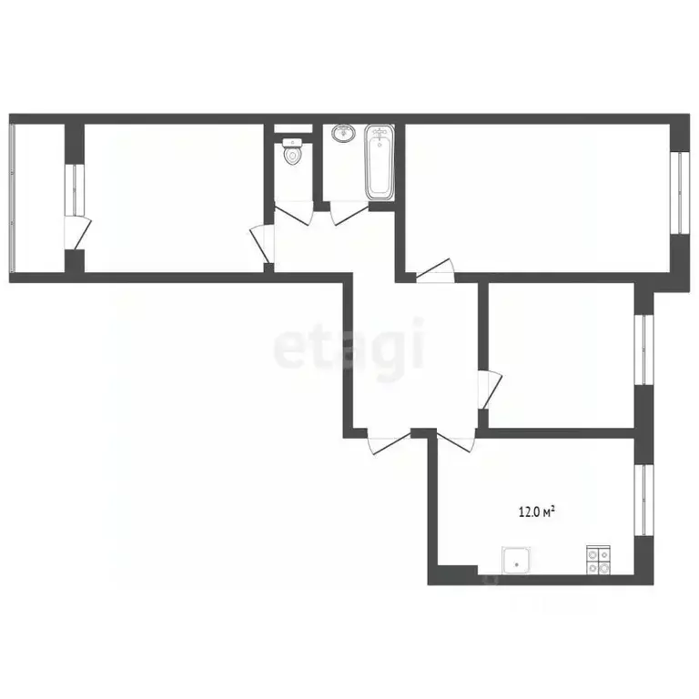 3-к кв. Тюменская область, Тюмень Ямская ул., 73к2 (65.2 м) - Фото 2