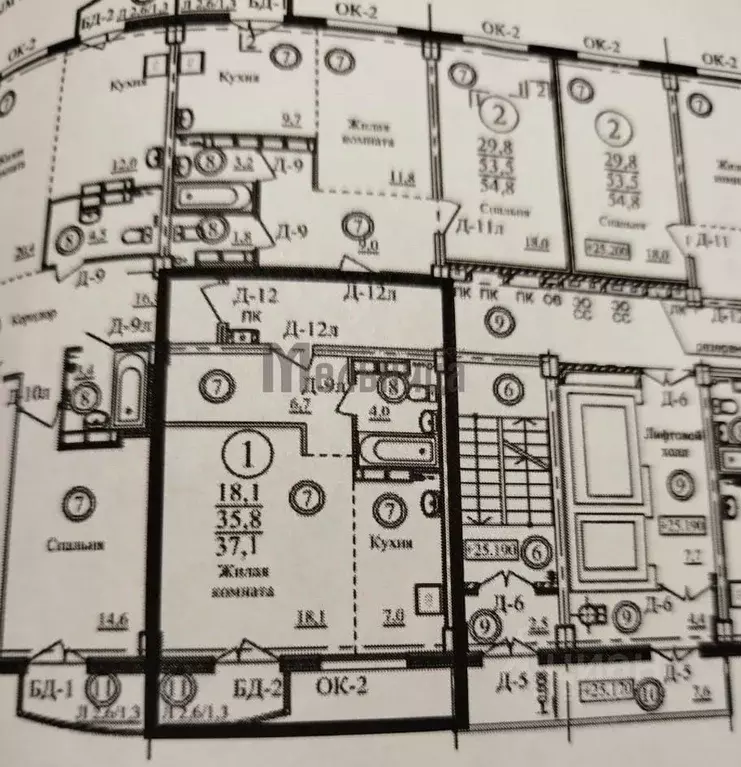Студия Волгоградская область, Волгоград ул. Фадеева, 59А (35.4 м) - Фото 2