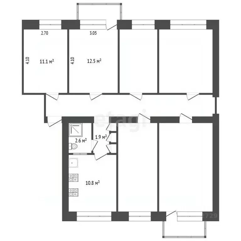 Комната Архангельская область, Новодвинск ул. 50-летия Октября, 42 ... - Фото 2
