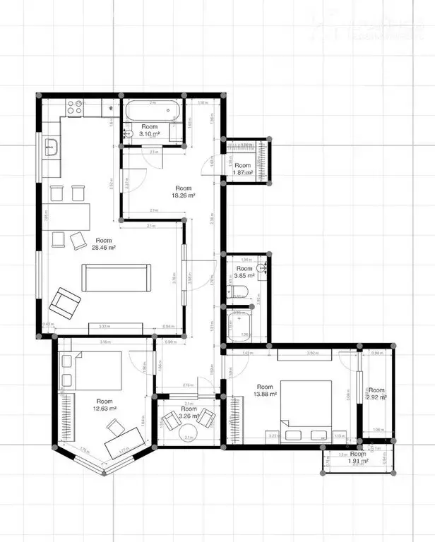 3-комнатная квартира: Воронеж, улица Цюрупы, 9 (82.3 м) - Фото 1