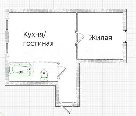 2-к. квартира, 44,7 м, 3/4 эт. - Фото 0