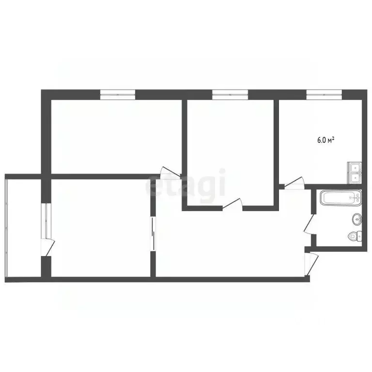 3-к кв. Челябинская область, Челябинск Мебельная ул., 85а (50.0 м) - Фото 2