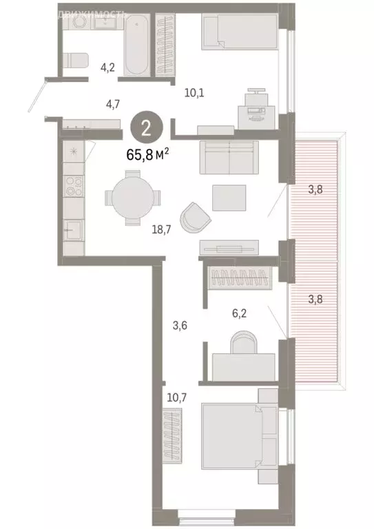 3-комнатная квартира: Омск, Кировский округ (65.8 м) - Фото 1