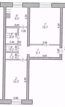 2-к. квартира, 48 м, 1/2 эт. - Фото 0