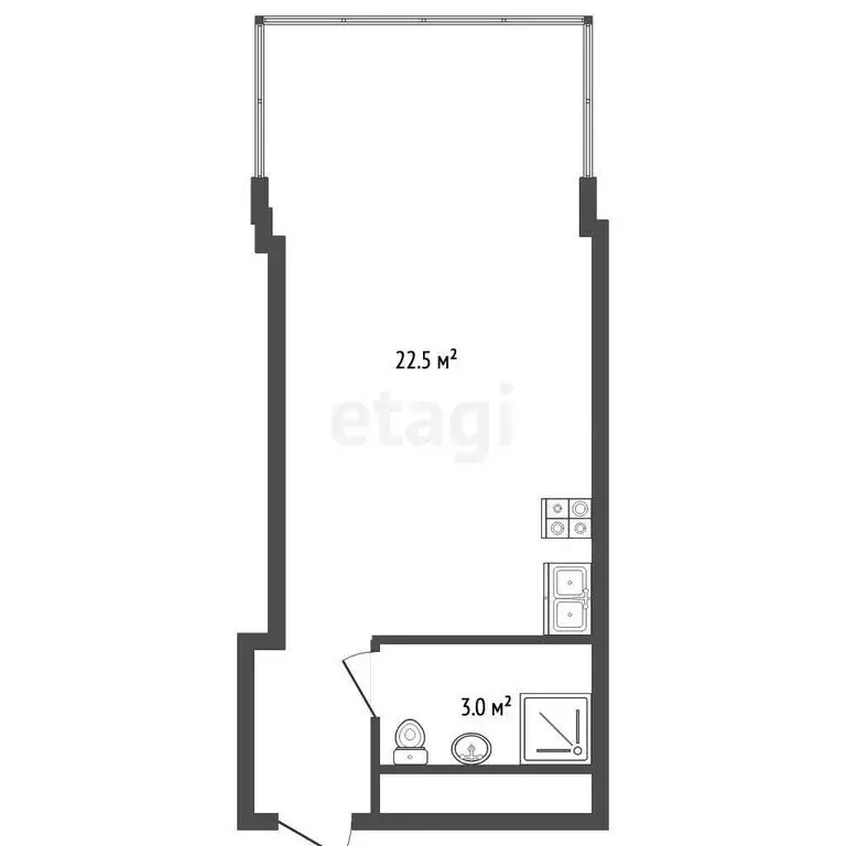 1-комнатная квартира: Феодосия, Речная улица, 4 (25.3 м) - Фото 1