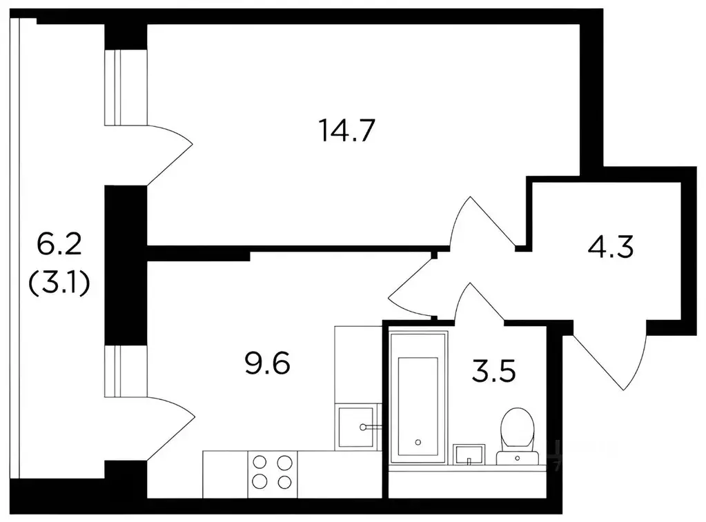 1-к кв. Московская область, Пушкино ул. Просвещения, 12к2 (37.0 м) - Фото 1