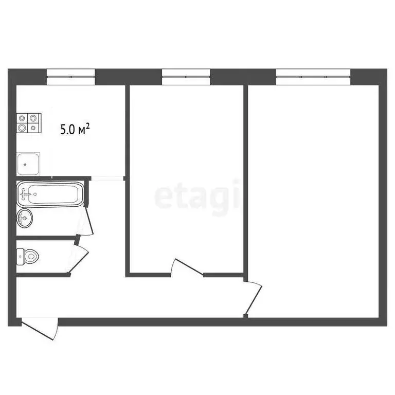 2-комнатная квартира: Рыбинск, улица Рокоссовского, 4 (43 м) - Фото 1
