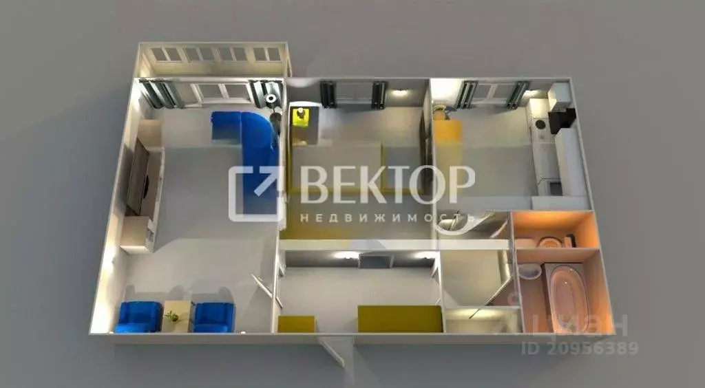 2-к кв. Костромская область, Кострома ул. Маршала Новикова, 11 (52.0 ... - Фото 2