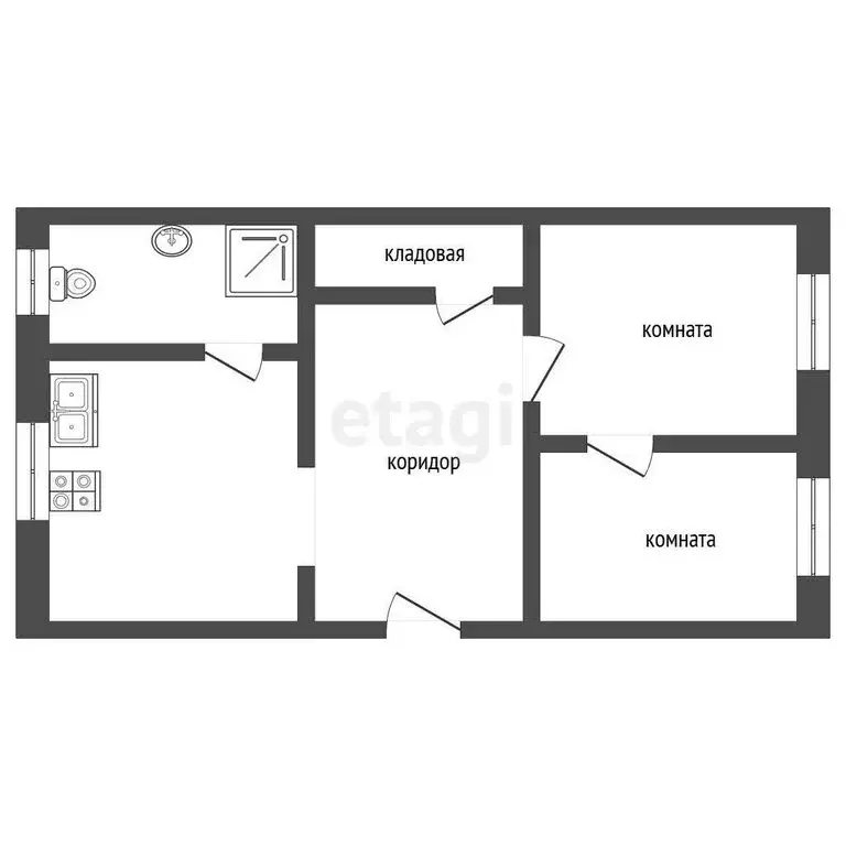 2-комнатная квартира: Ялуторовск, улица Свободы, 208 (42.7 м) - Фото 1