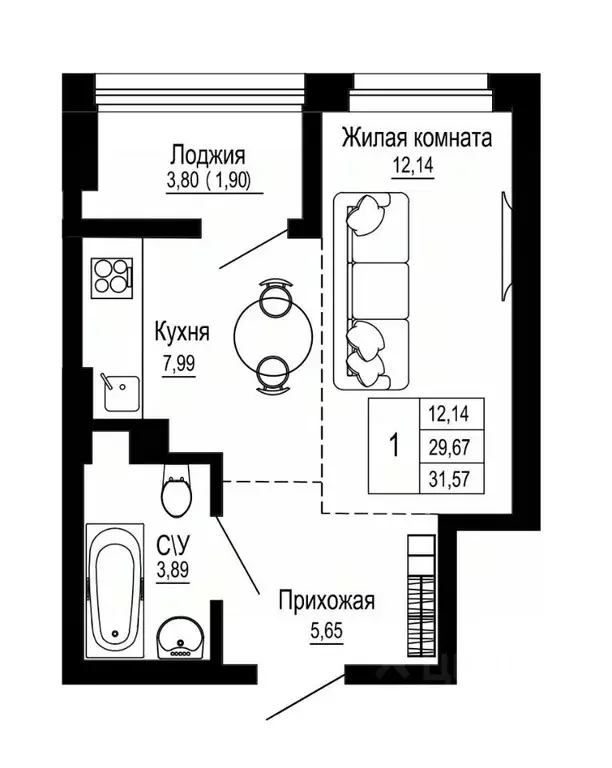 1-к кв. Ростовская область, Ростов-на-Дону Привокзальная ул., 3в ... - Фото 0