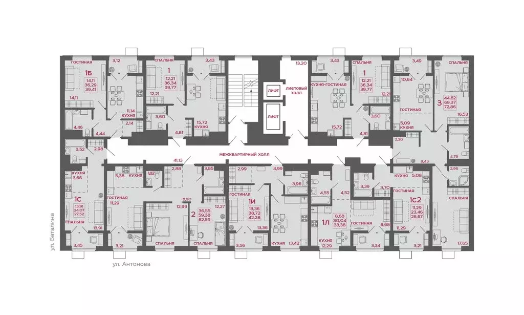 1-комнатная квартира: Пенза, ЖК Микрорайон Новобережье (39.77 м) - Фото 2