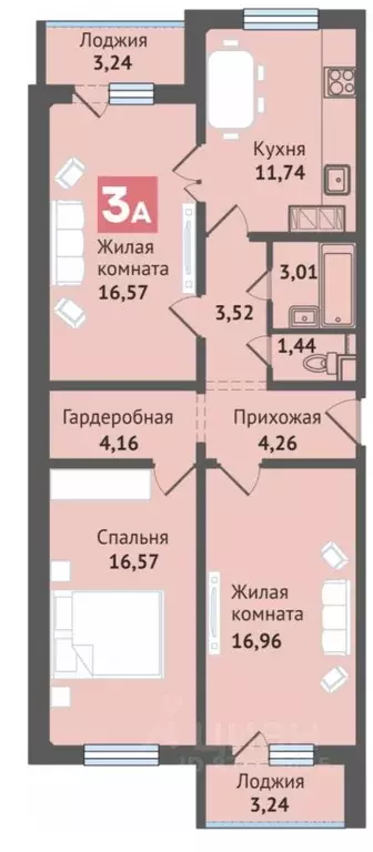 3-к кв. Марий Эл, Медведево городское поселение, Медведево пгт ул. ... - Фото 2