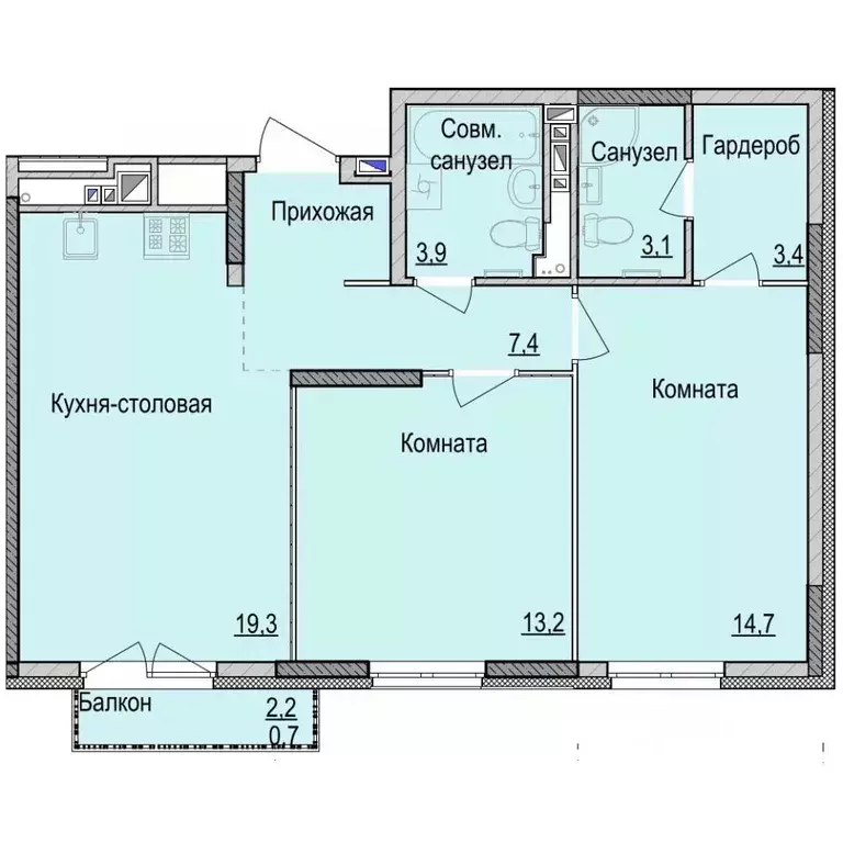 2-к кв. Удмуртия, Ижевск ул. Имени Репина, 35Ак1 (65.36 м) - Фото 0