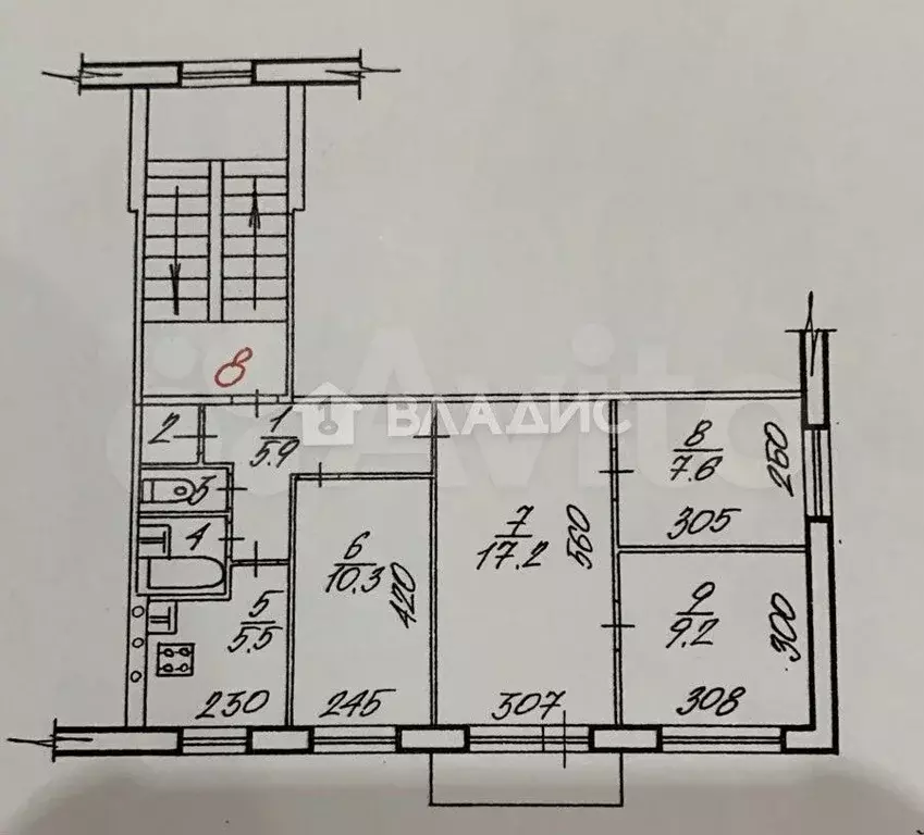 4-к. квартира, 60,1 м, 3/5 эт. - Фото 0