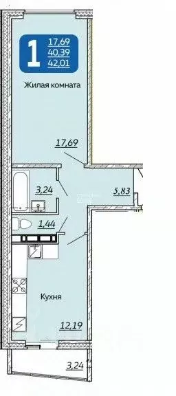 1-к кв. Чувашия, Чебоксары ул. Писателя Лаврентия Таллерова, 24 (42.0 ... - Фото 2