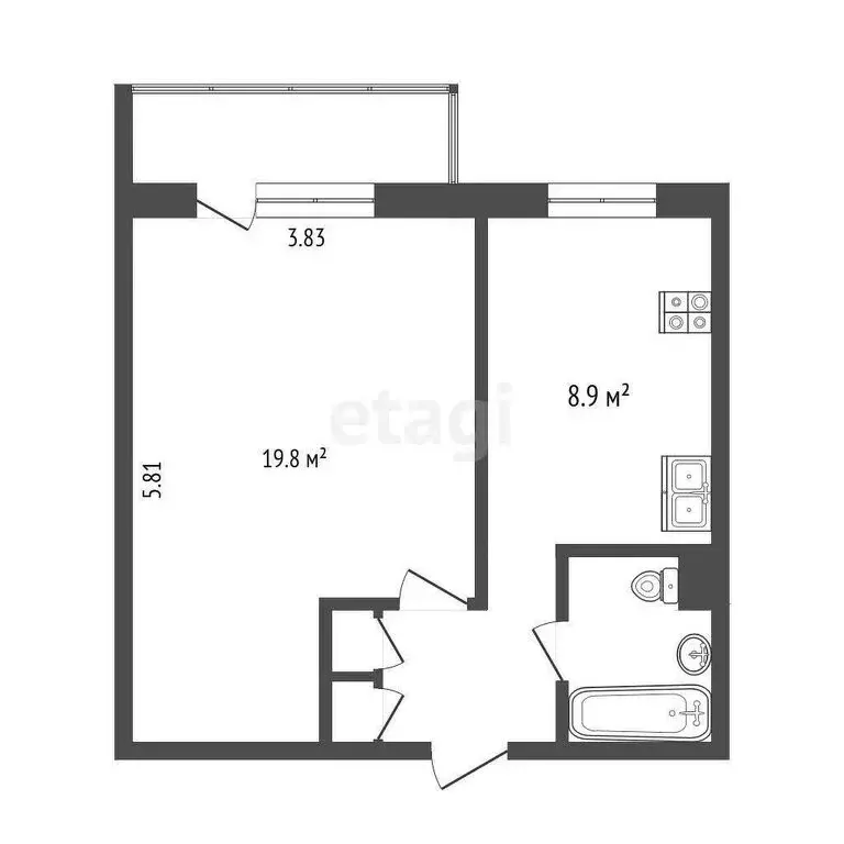 1-комнатная квартира: Москва, Северный бульвар, 12В (34.9 м) - Фото 0