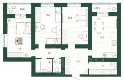 3-к кв. Самарская область, Волжский район, Смышляевка городское ... - Фото 1