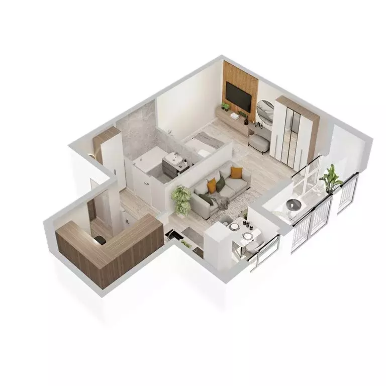 Квартира-студия: Кострома, микрорайон Новый город (41.6 м) - Фото 1