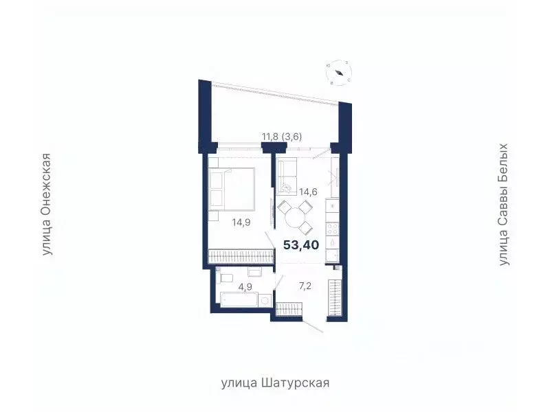 1-к кв. Свердловская область, Екатеринбург ул. Шатурская (53.4 м) - Фото 0