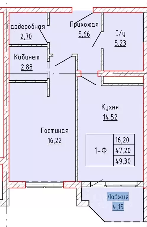 1-к кв. Чеченская республика, Грозный просп. В.В. Путина, 1А (43.9 м) - Фото 2