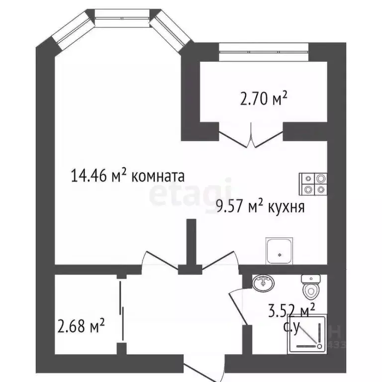 1-к кв. Санкт-Петербург Малая Бухарестская ул., 12 (36.6 м) - Фото 1