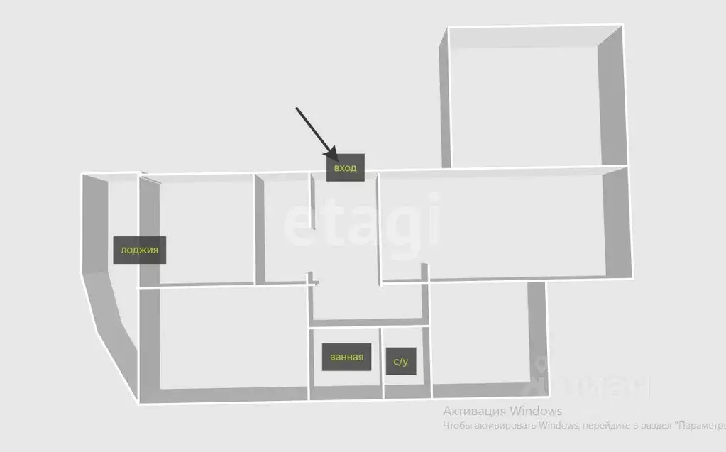 4-к кв. Сахалинская область, Южно-Сахалинск Больничная ул., 40 (69.7 ... - Фото 1