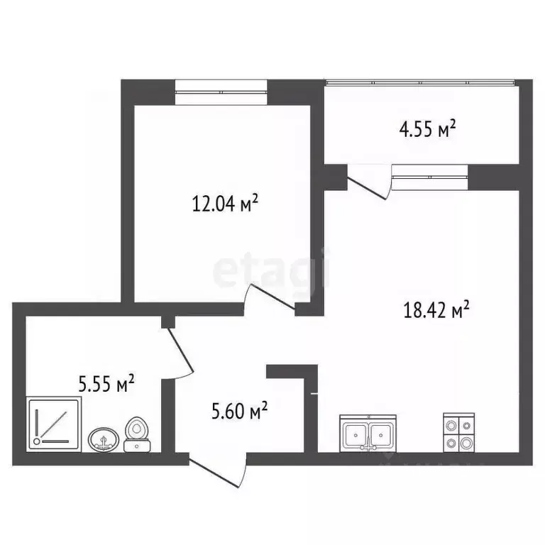 1-к кв. Ямало-Ненецкий АО, Новый Уренгой Славянский мкр, 2 (46.2 м) - Фото 2
