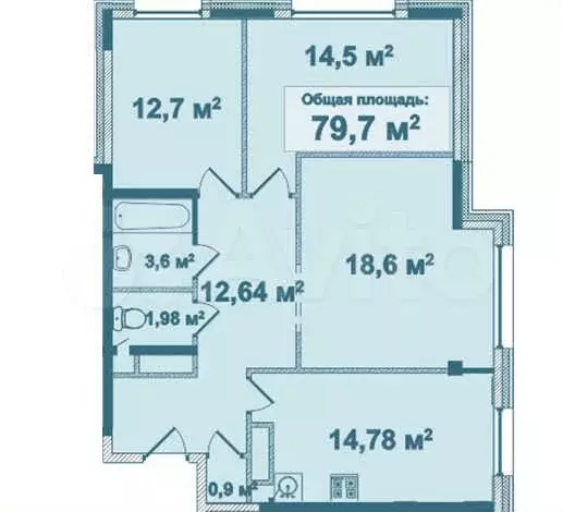 3-к. квартира, 80 м, 2/4 эт. - Фото 0