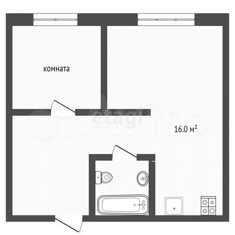 1-к. квартира, 36 м, 3/5 эт. - Фото 0