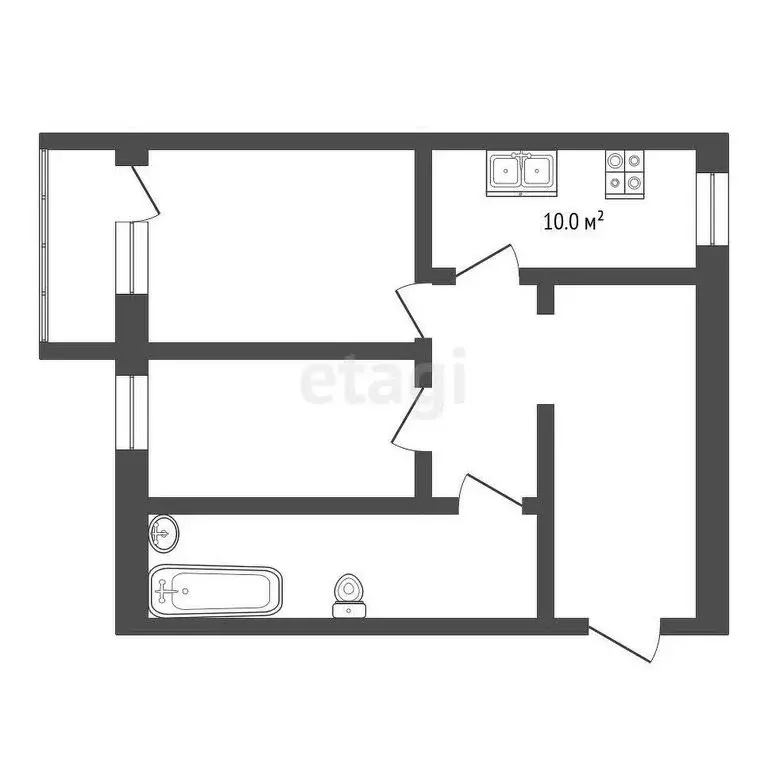 2-комнатная квартира: Камышлов, Загородная улица, 29 (48.9 м) - Фото 1