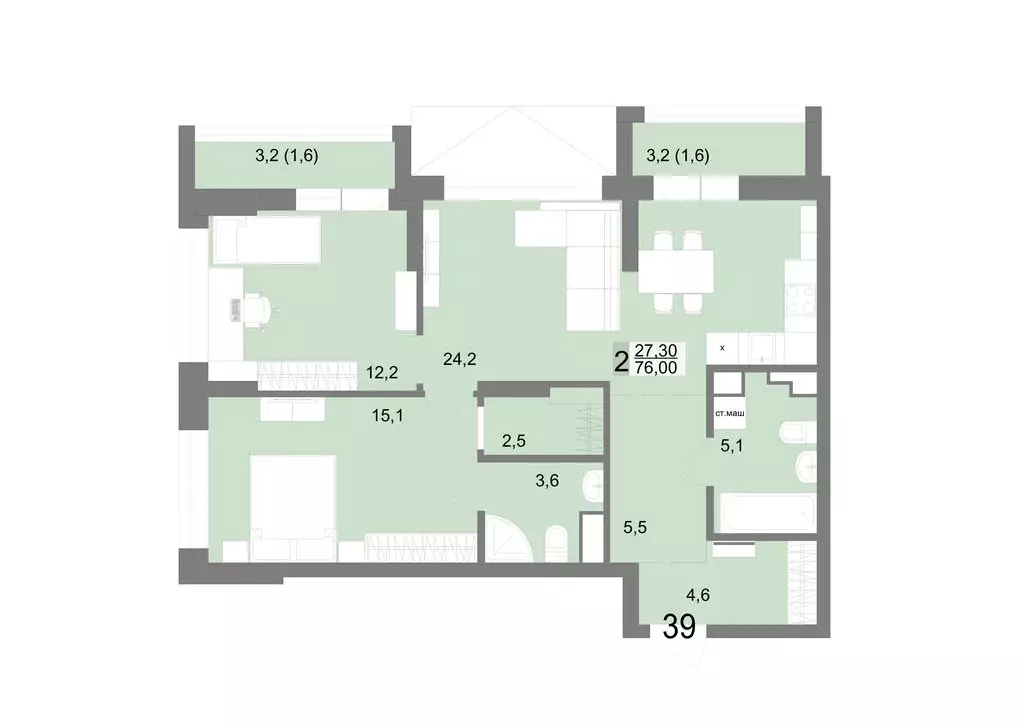 2-комнатная квартира: Екатеринбург, Посадская улица, 26 (76 м) - Фото 1