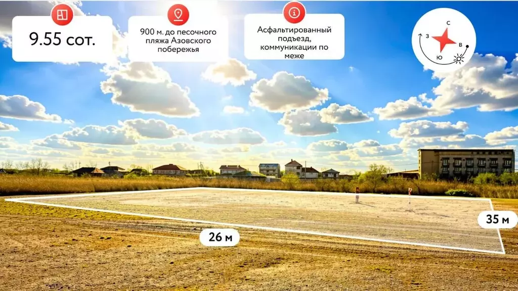 Участок в Краснодарский край, Темрюкский район, Голубицкое с/пос, ... - Фото 2