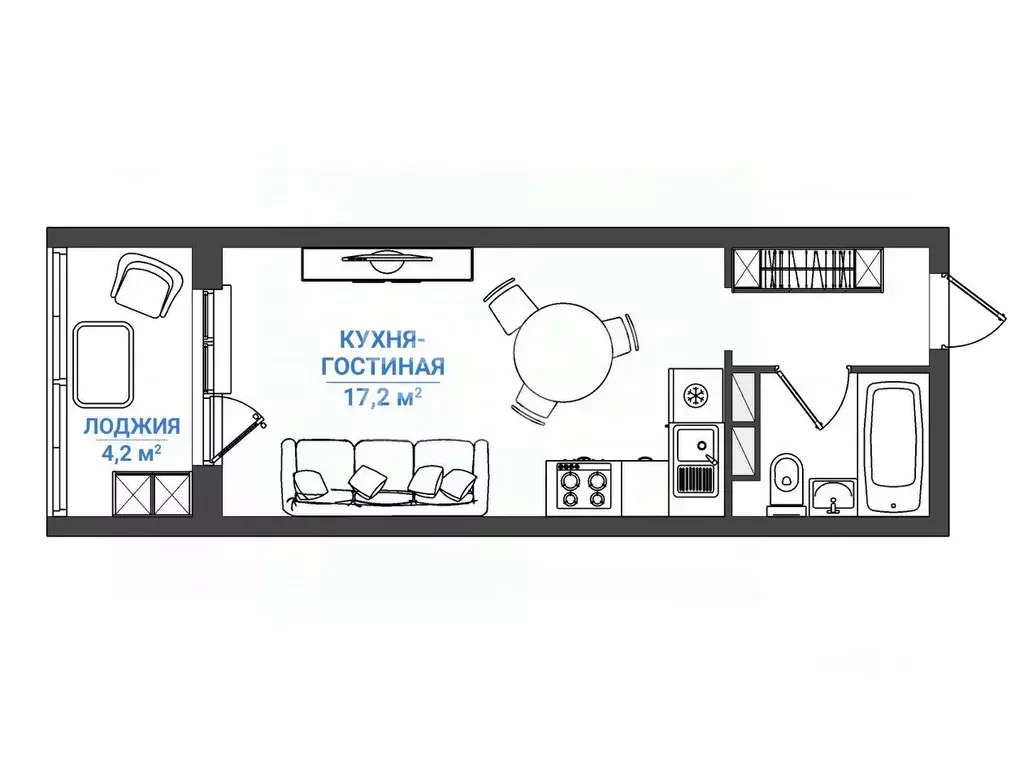 Студия Кировская область, Киров Луговой пер., 1 (23.2 м) - Фото 1