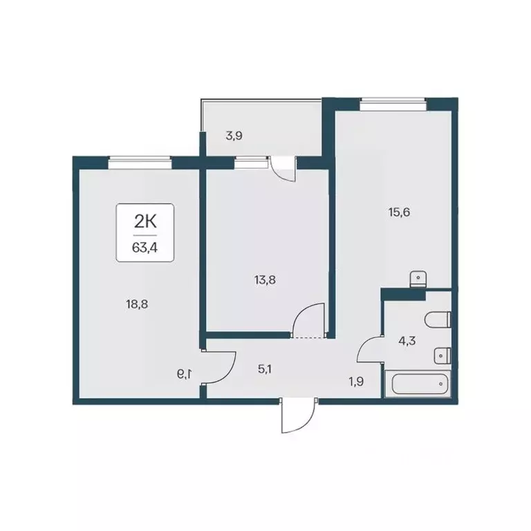 2-к кв. Новосибирская область, Новосибирск Кедровая ул., 80/3 (63.4 м) - Фото 0