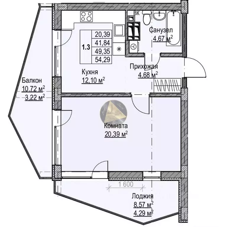 1-к кв. Крым, Алупка ул. И. Левитана, 3Д (54.29 м) - Фото 2