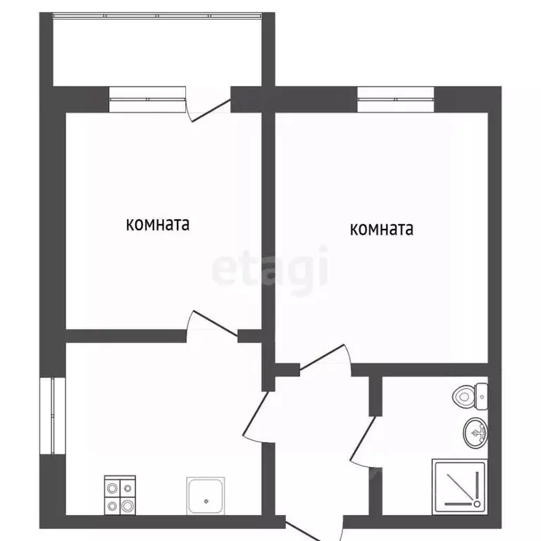 Комната Коми, Усинск ул. 60 лет Октября, 14 (28.6 м) - Фото 1