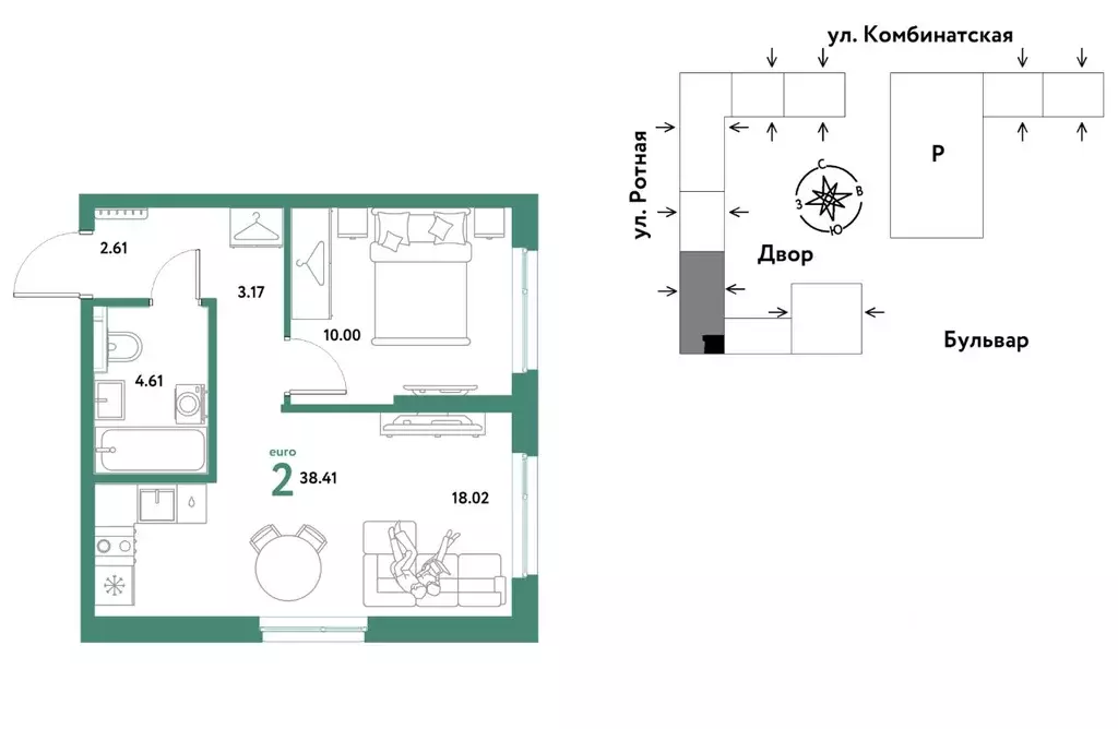 2-к кв. Свердловская область, Екатеринбург муниципальное образование, ... - Фото 1