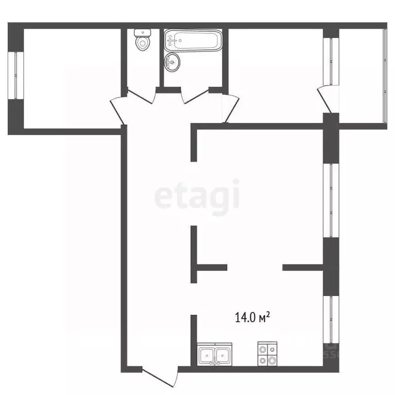 3-к кв. Костромская область, Кострома ул. Олега Юрасова, 1 (81.4 м) - Фото 1
