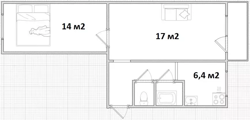 Продаётся 2-к квартира, 44 м - Фото 1