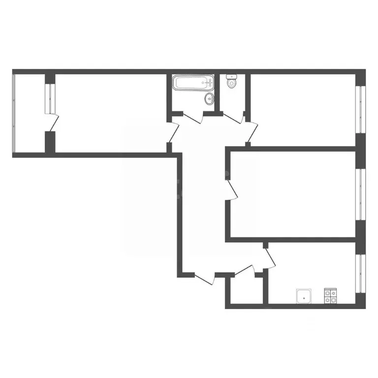 3-к кв. Тульская область, Тула ул. Кирова, 29 (66.9 м) - Фото 2