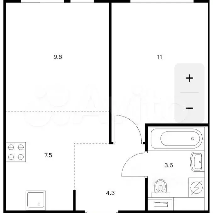 1-к. квартира, 36 м, 3/33 эт. - Фото 0