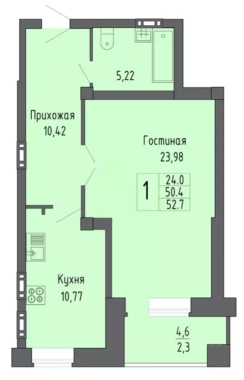 1-к кв. Воронежская область, Воронеж ул. Летчика Филипова, 4 (52.7 м) - Фото 0